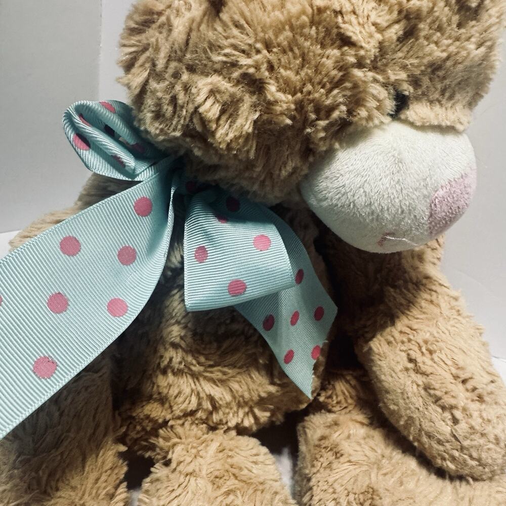 Animal Adventure BUNNY RABBIT w/Green Ribbon Plush Easter Stuffed Toy 17" 2017 - Picture 3 of 5